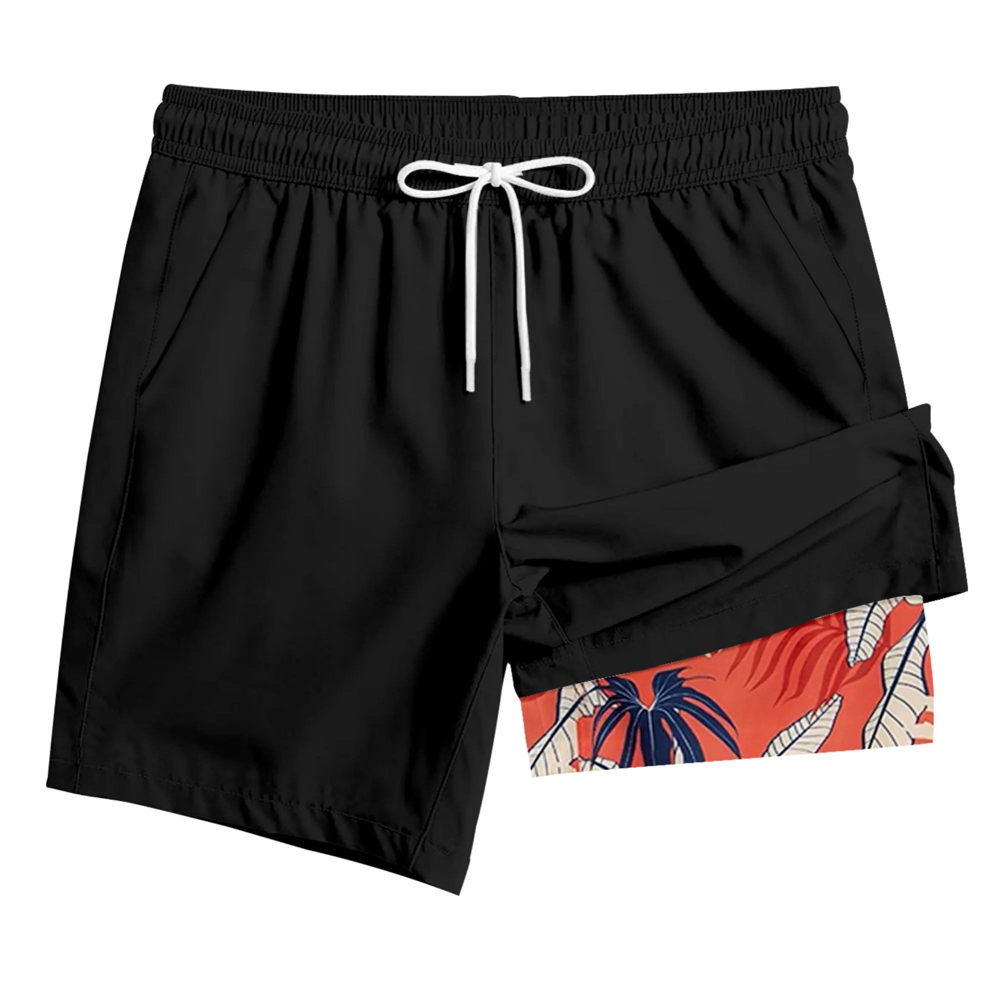 2-In-1 Tropical Print Beach Shorts 9