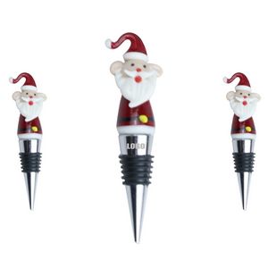 Santa Claus Design Alloy Wine Cork Bottle Stopper 7