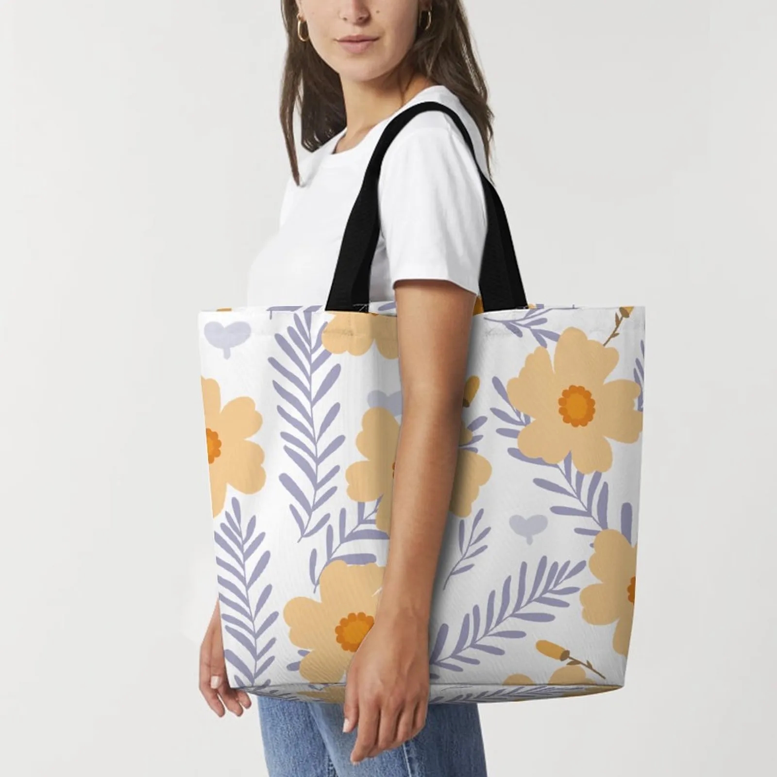 Foldable Polyester Shopping Tote Bag, custom tote bag with logo imprint 5