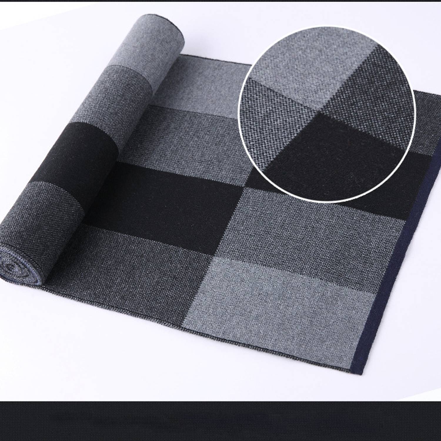 Autumn And Winter Fashion Warm Thick Men's Checkered Scarf 5