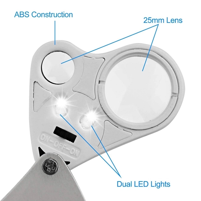 30X and 60X Illuminated Jewelry LED Eye Loupe Magnifier 4