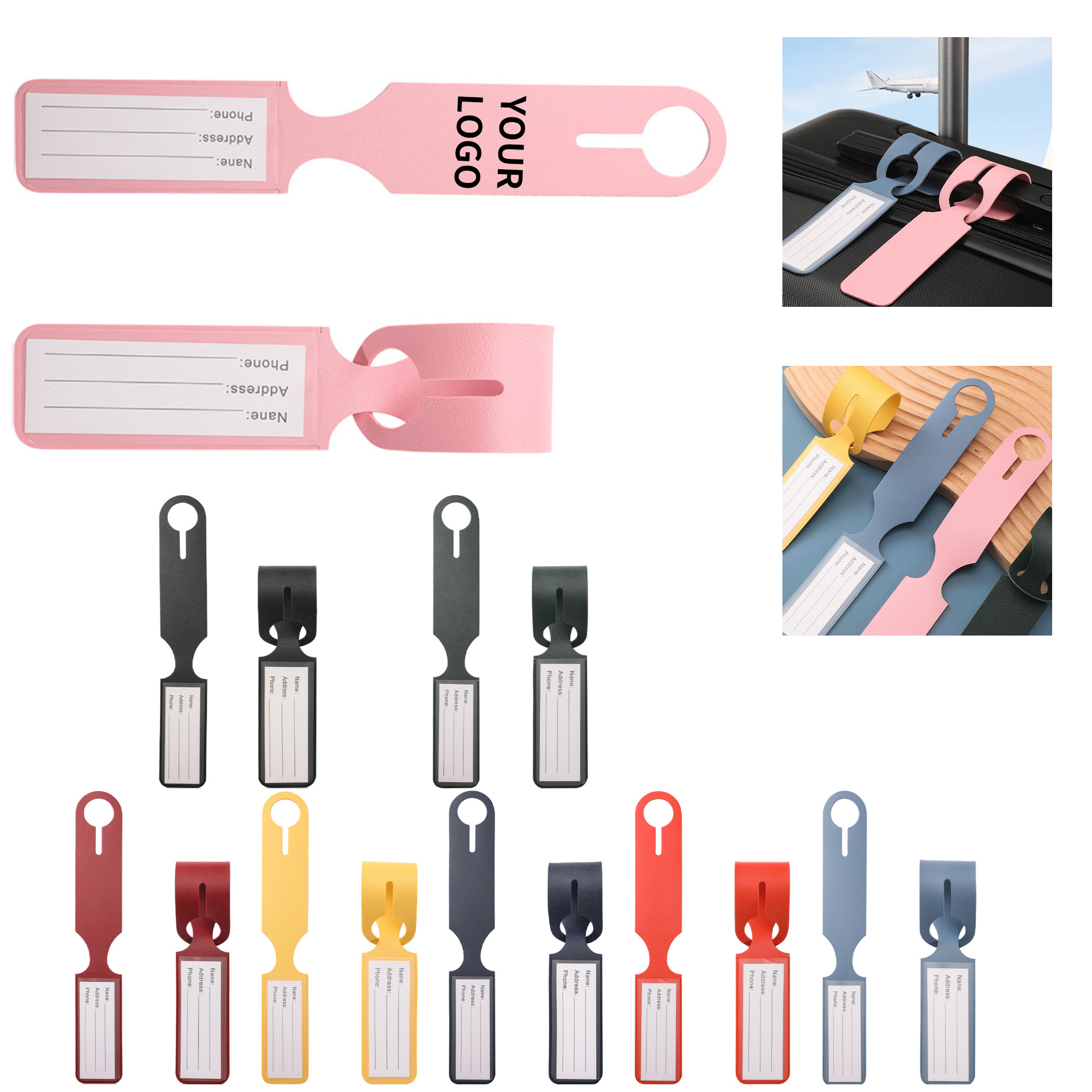 Pu Leather Privacy Luggage Tag With Buckle Strap 3