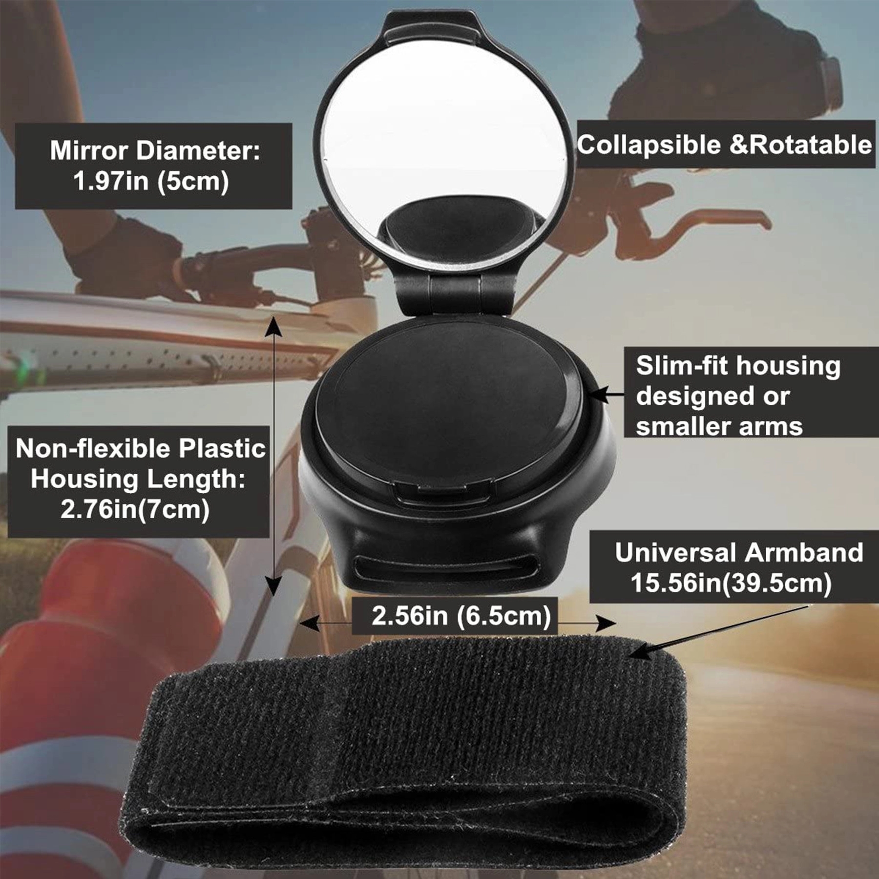 Cycling Rear View Mirror With Rotatable Adjustable Bicycle W 2