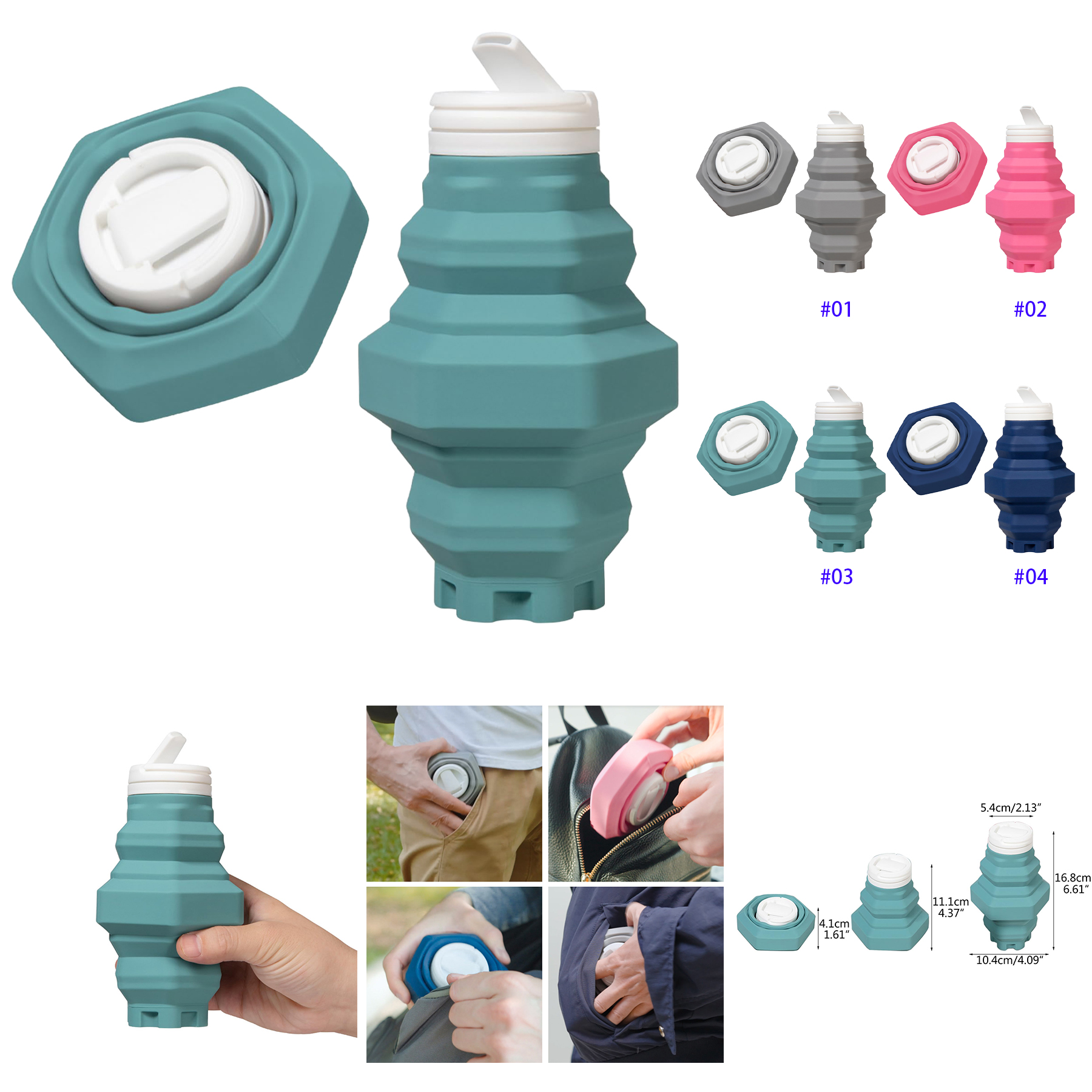500ml Folding Water Bottle 2