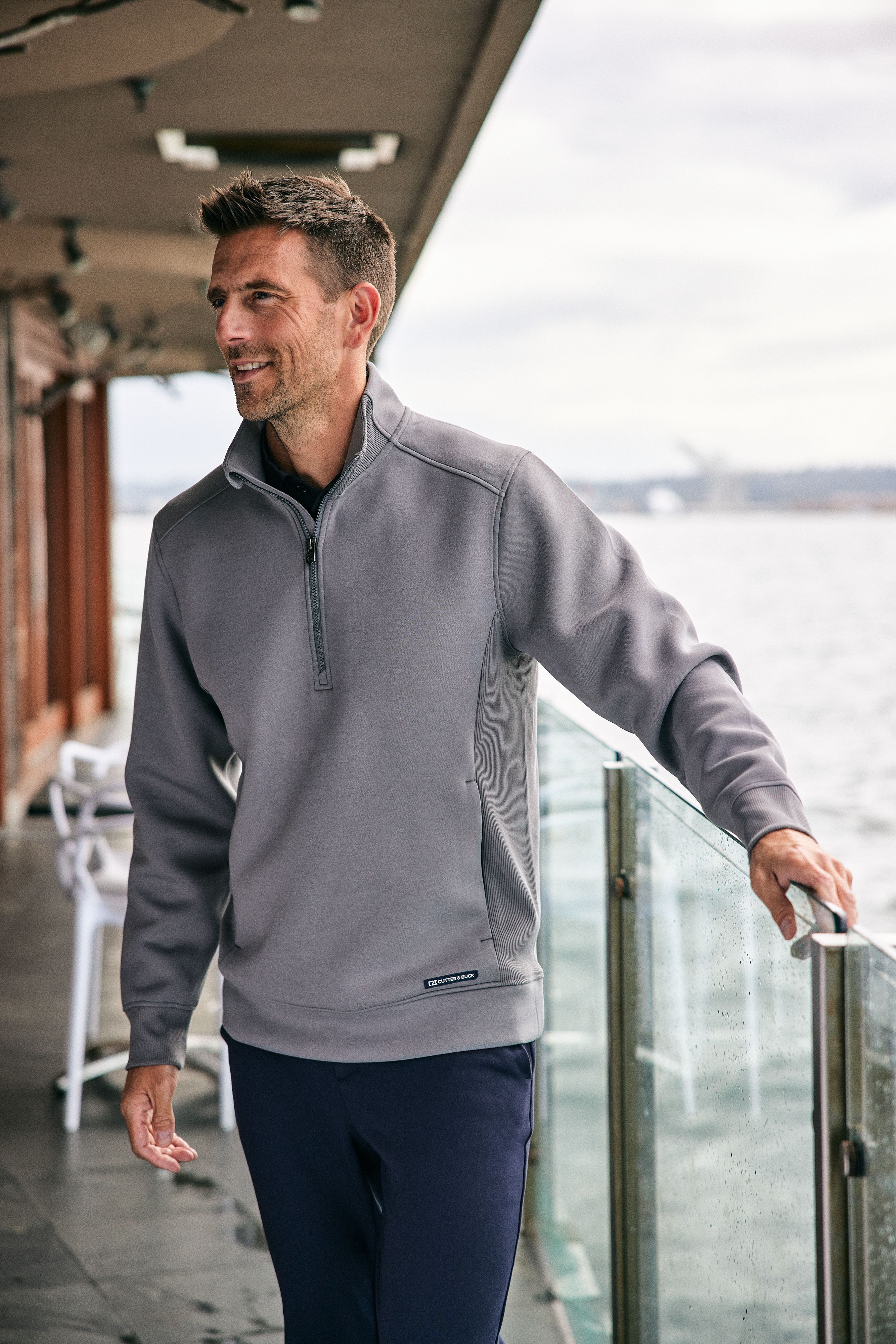 Cutter & Buck Roam Recycled Buttery-Soft Knit Mens Quarter Zip Jacket 28