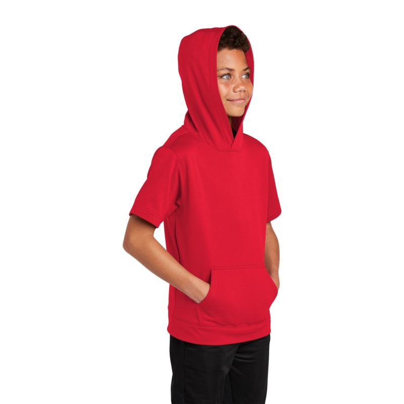 Sport-Tek Youth Sport-Wick Fleece Short Sleeve Hooded Pullover. 7