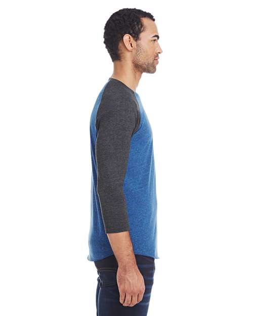 Unisex Triblend Three-Quarter Sleeve Raglan T-Shirt - 302G 1