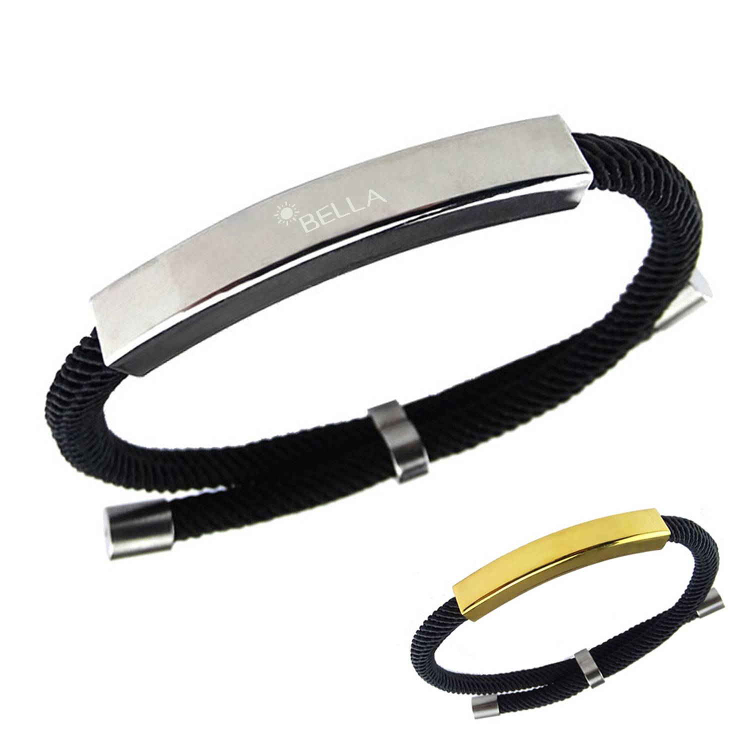 Stainless Steel Braided Cotton Rope Bracelet 9