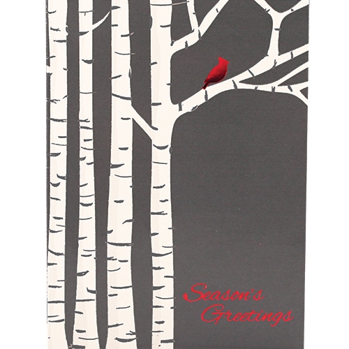 Classic Cardinal in the Birch Holiday Greeting Card 2