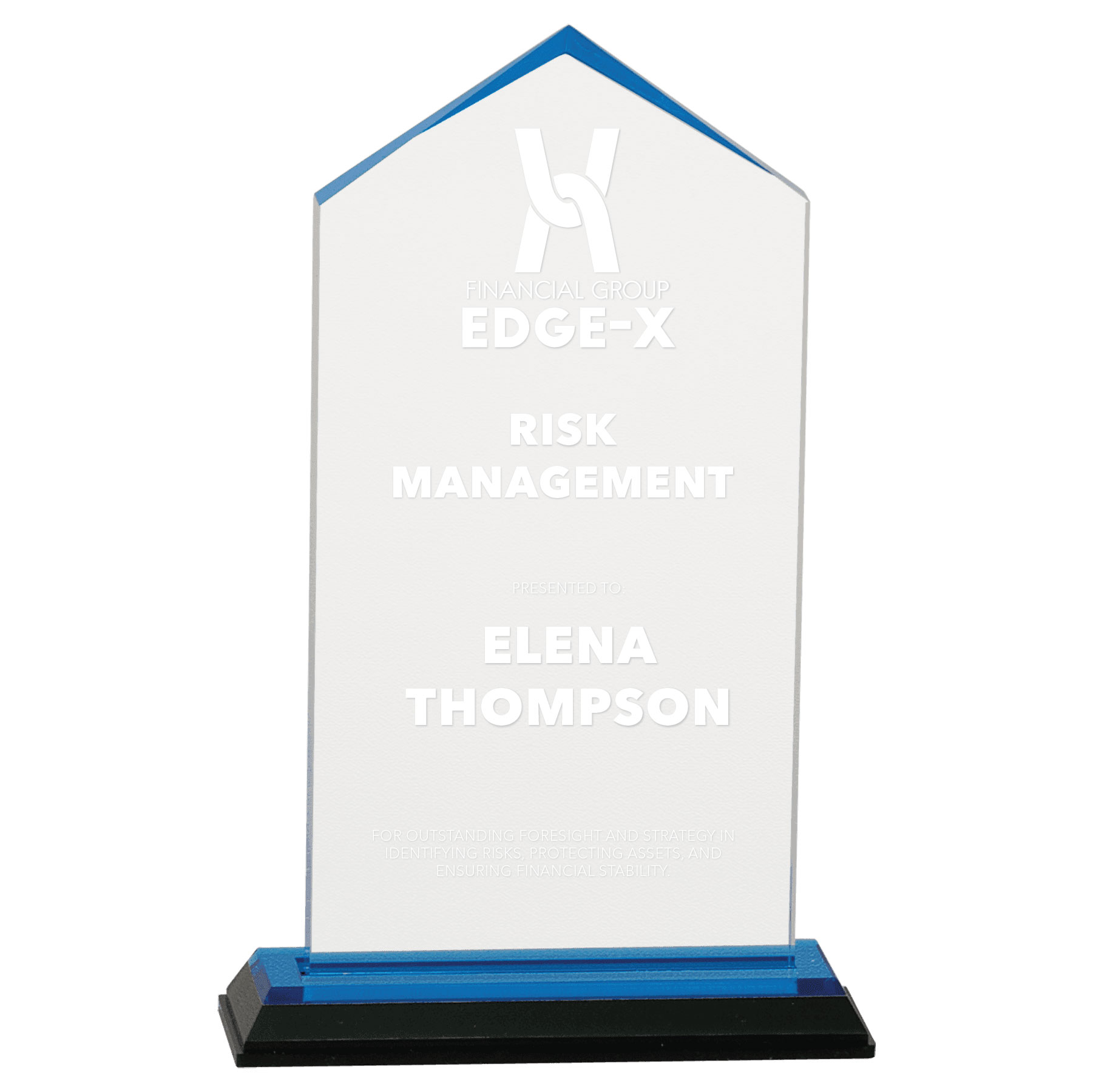 7" Blue Jewel Impress Acrylic