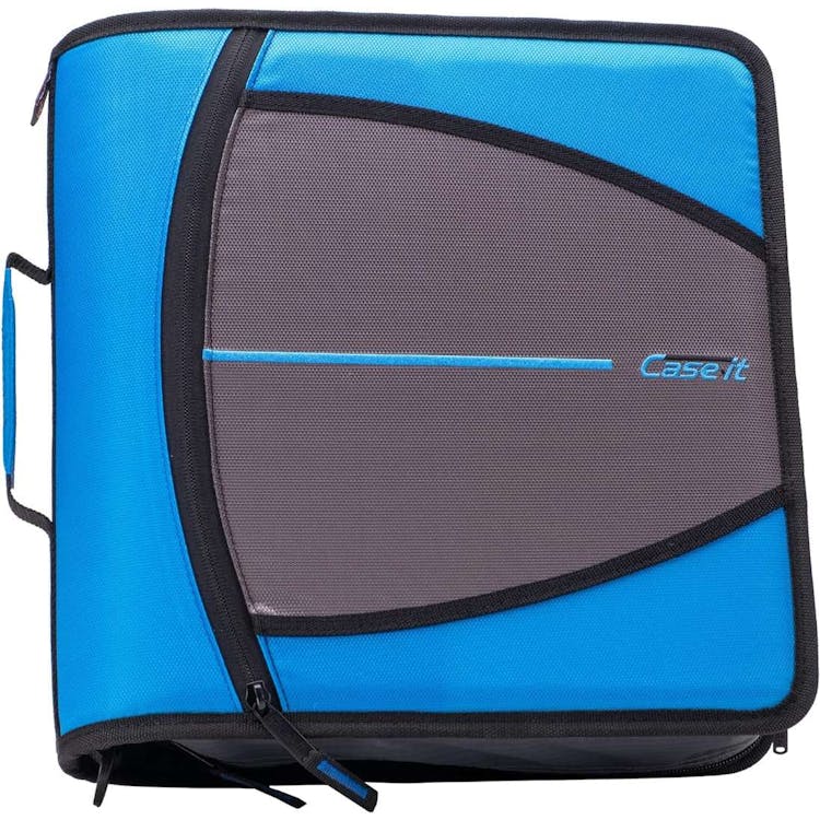 Case-It Mighty Zip Tab Binder - Denim Blue 3" 2