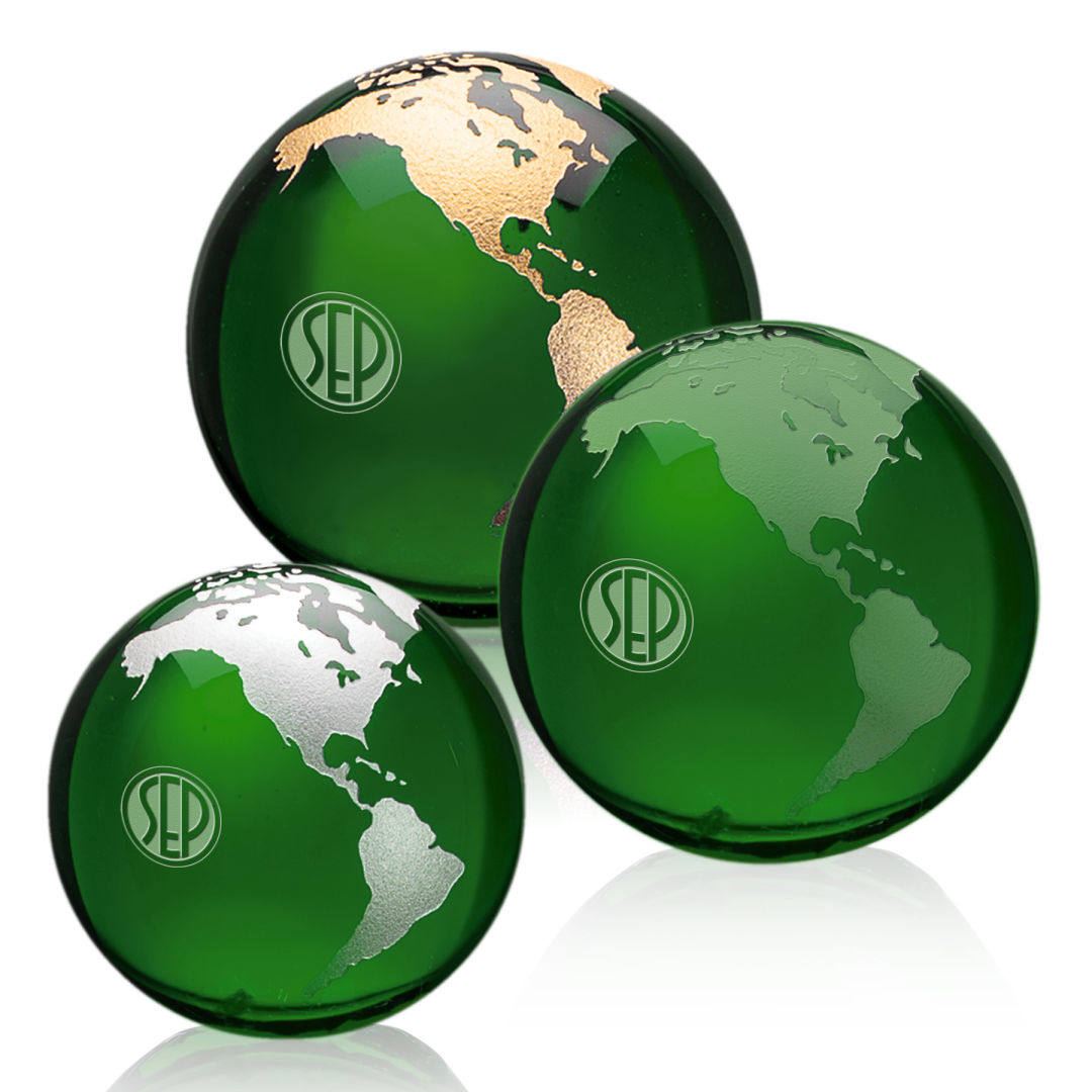 Globe Paperweight - Green 5