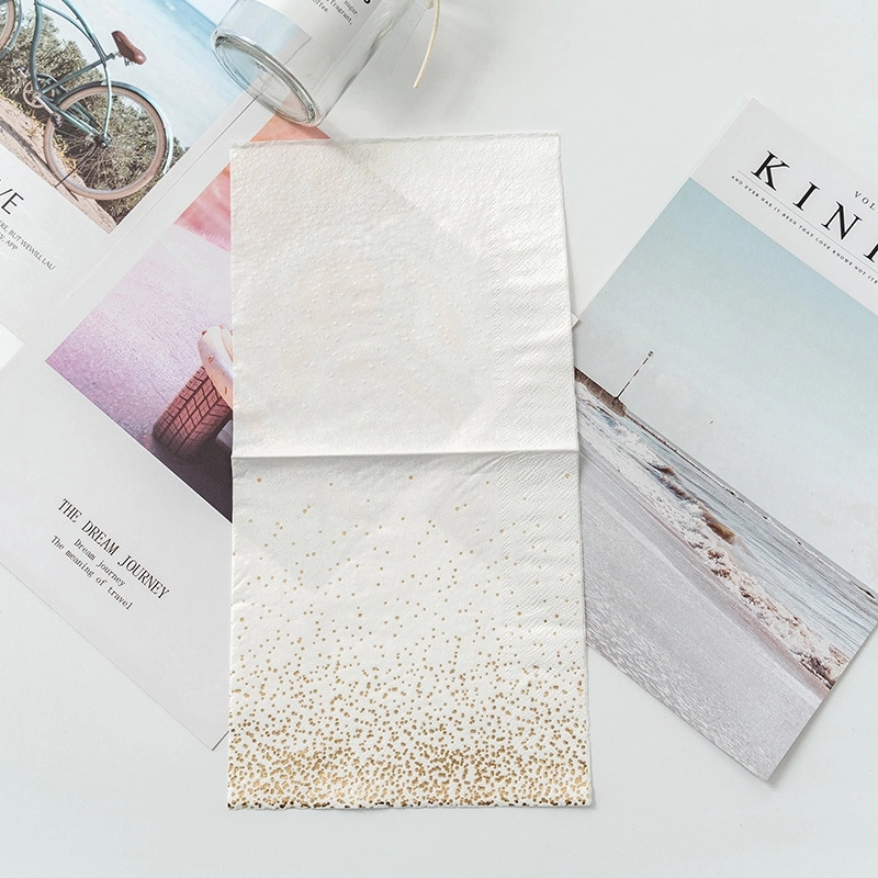 Custom Gold Dot Confetti Paper Napkins 6