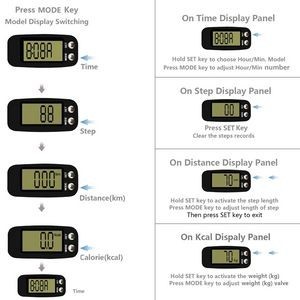 Sports Bracelet Watch With Pedometer Digital Display And Adjustable Band 6