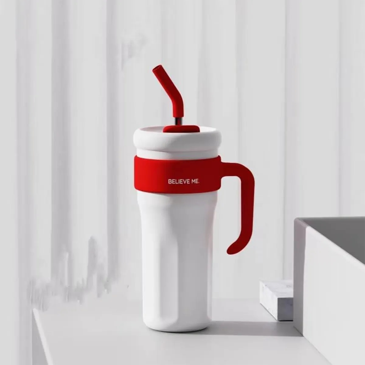 42oz Reusable Stainless Steel Straw Handle Tumbler 5
