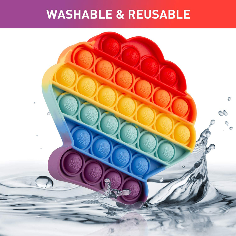 Rainbow Seashell Push Pop Bubble Sensory Fidget Toys 5