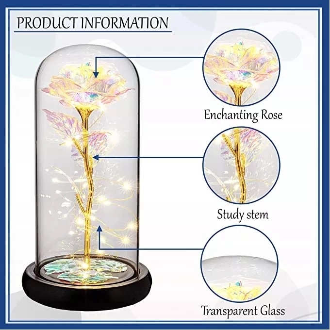 Colorful Artificial Rose Gift W/ Led String Lights 2