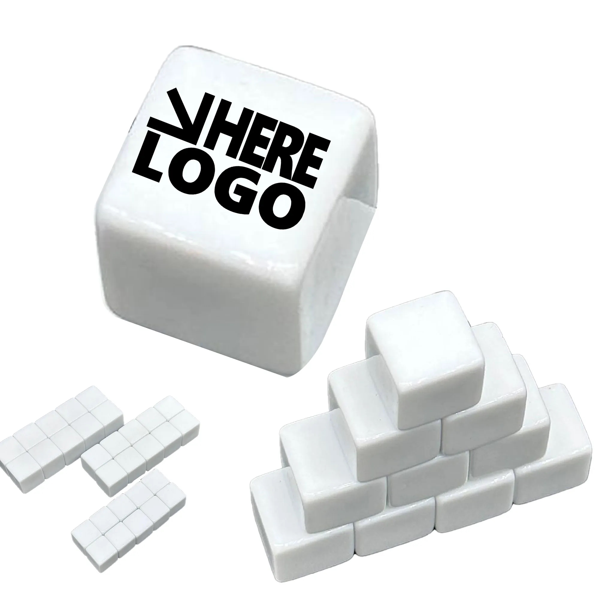 MOQ 100 Dice 0.8" Acrylic White Custom