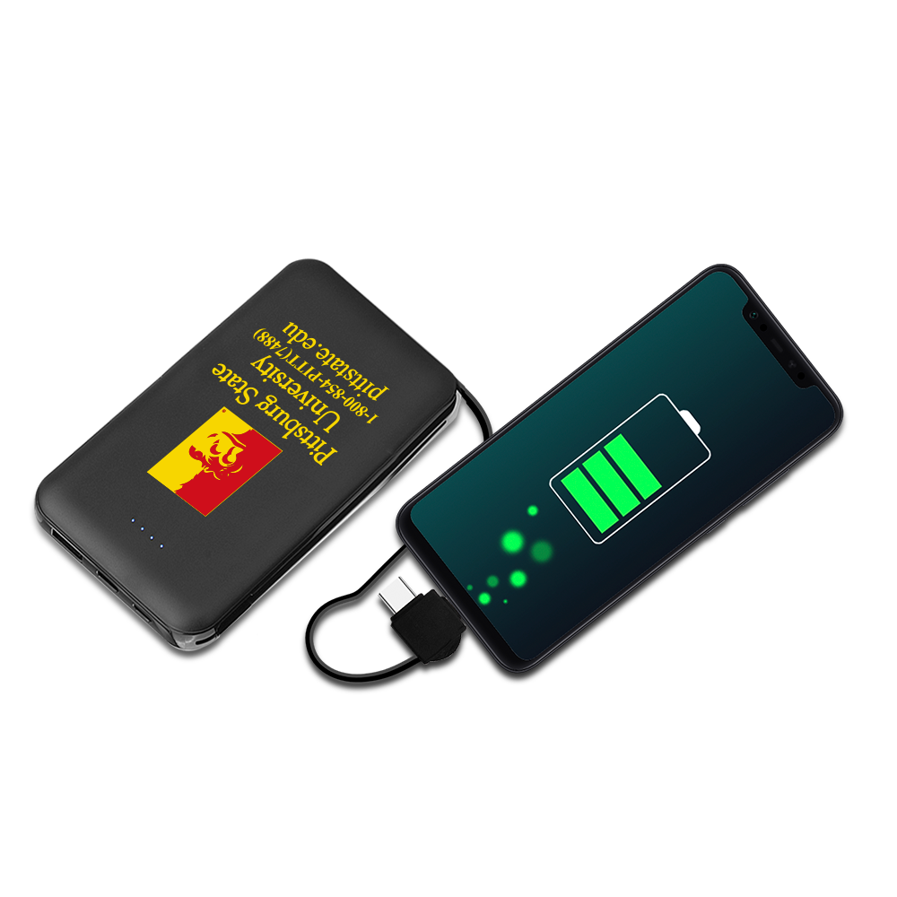 Drum 5000mAh Power Bank with Built-in Cable 3