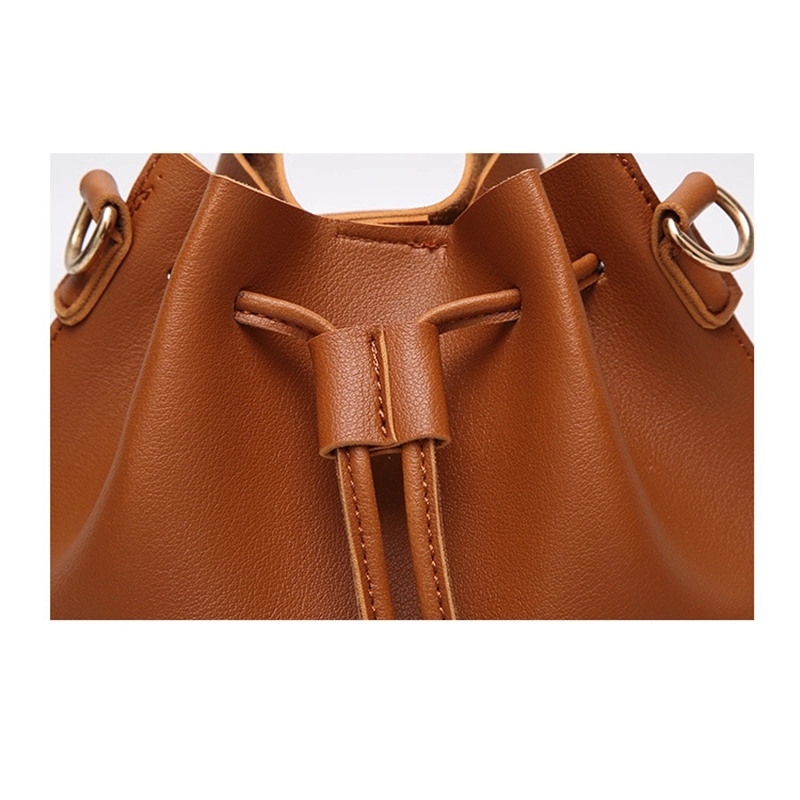 Leather tote bucket bag for women, custom tote bag with logo imprint 15