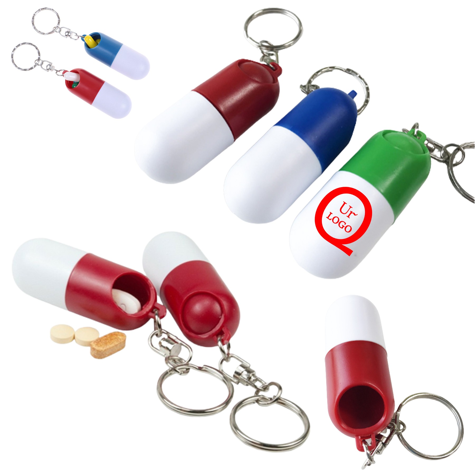 Pill Box Key Chain