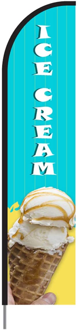 Ice Cream Feather Flag Kit 15' Feet Feather Flag Sign Outdoor Banner 2