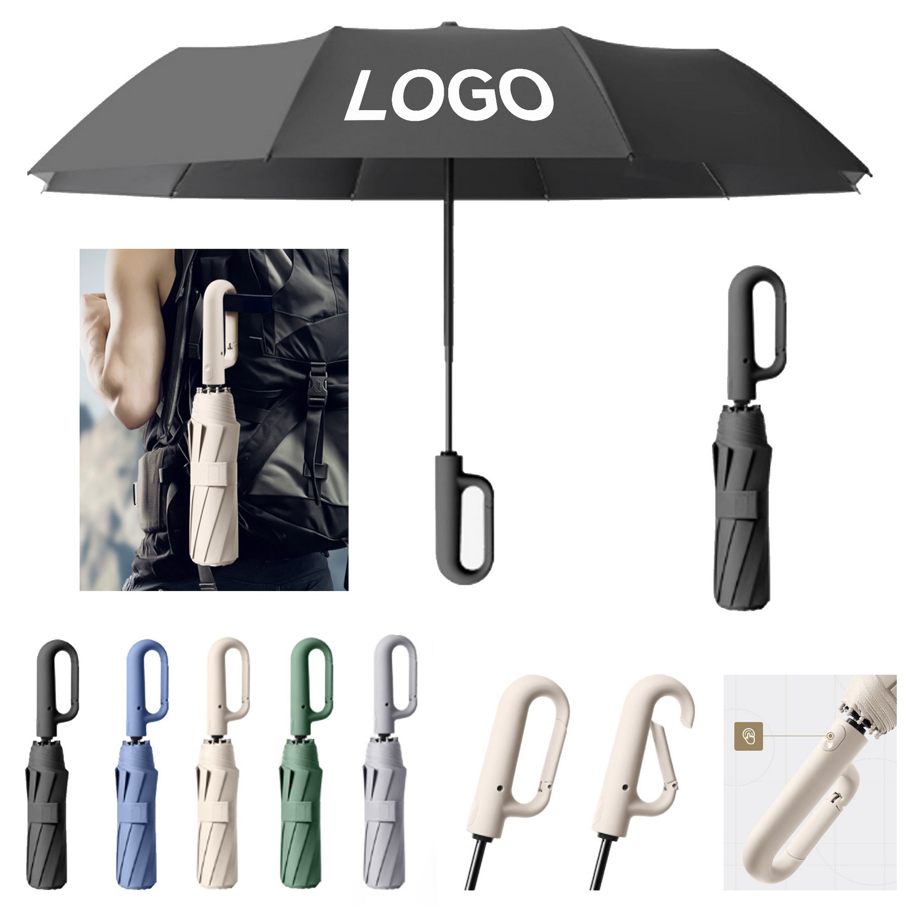 Automatic Buckle Windproof Umbrella