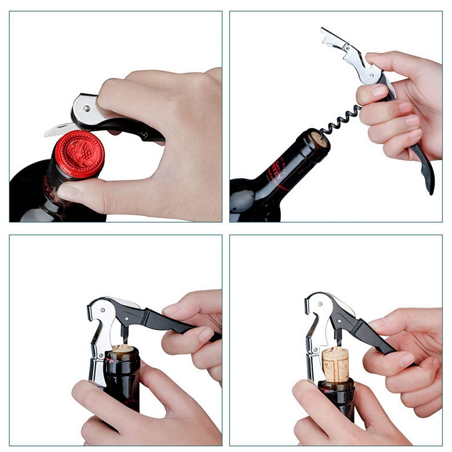 Waiter Corkscrew Wine Opener With Serrated Foil Cutter 14