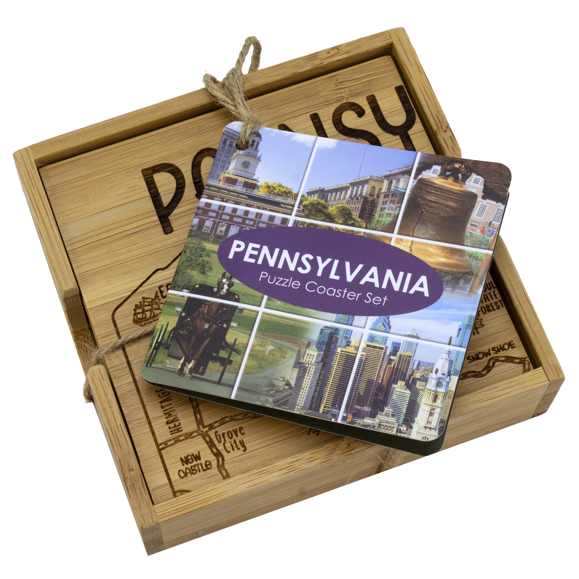 Pennsylvania Puzzle Coaster Set 6