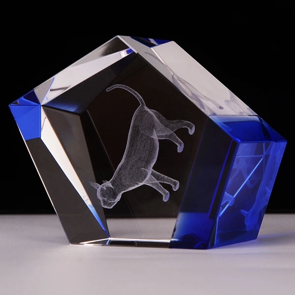 3D Laser Engraved Crystal Trophy 3