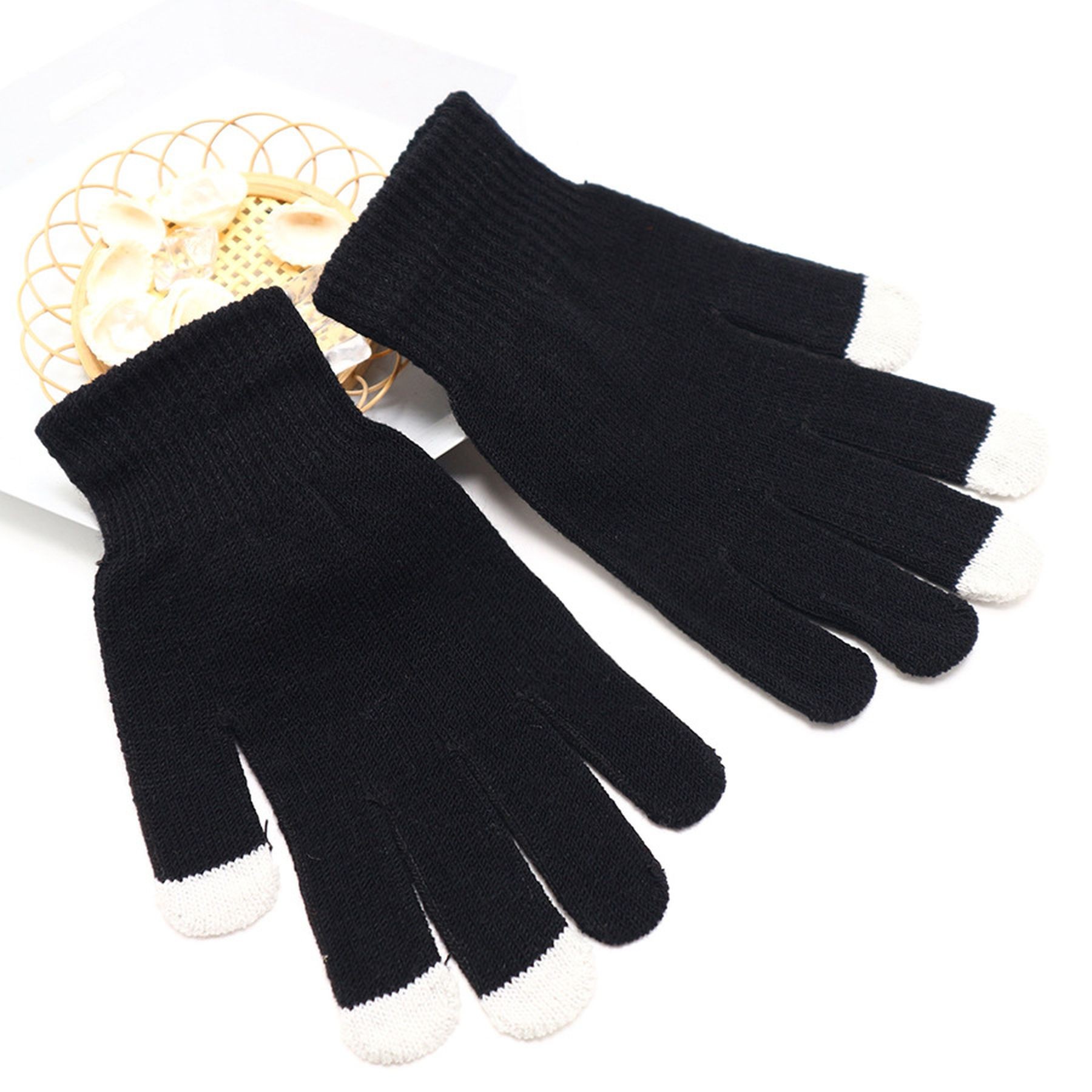 Unisex Knitted Touchscreen Gloves Stretch Texting Mittens 14