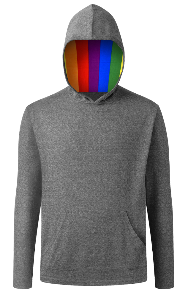 Pride Triblend Contrast Zip Front Hoodie, custom hoodie or sweatshirt with logo imprint 6