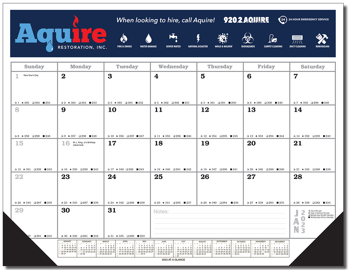 Desk Planner Blotter Calendar - Full Color 9