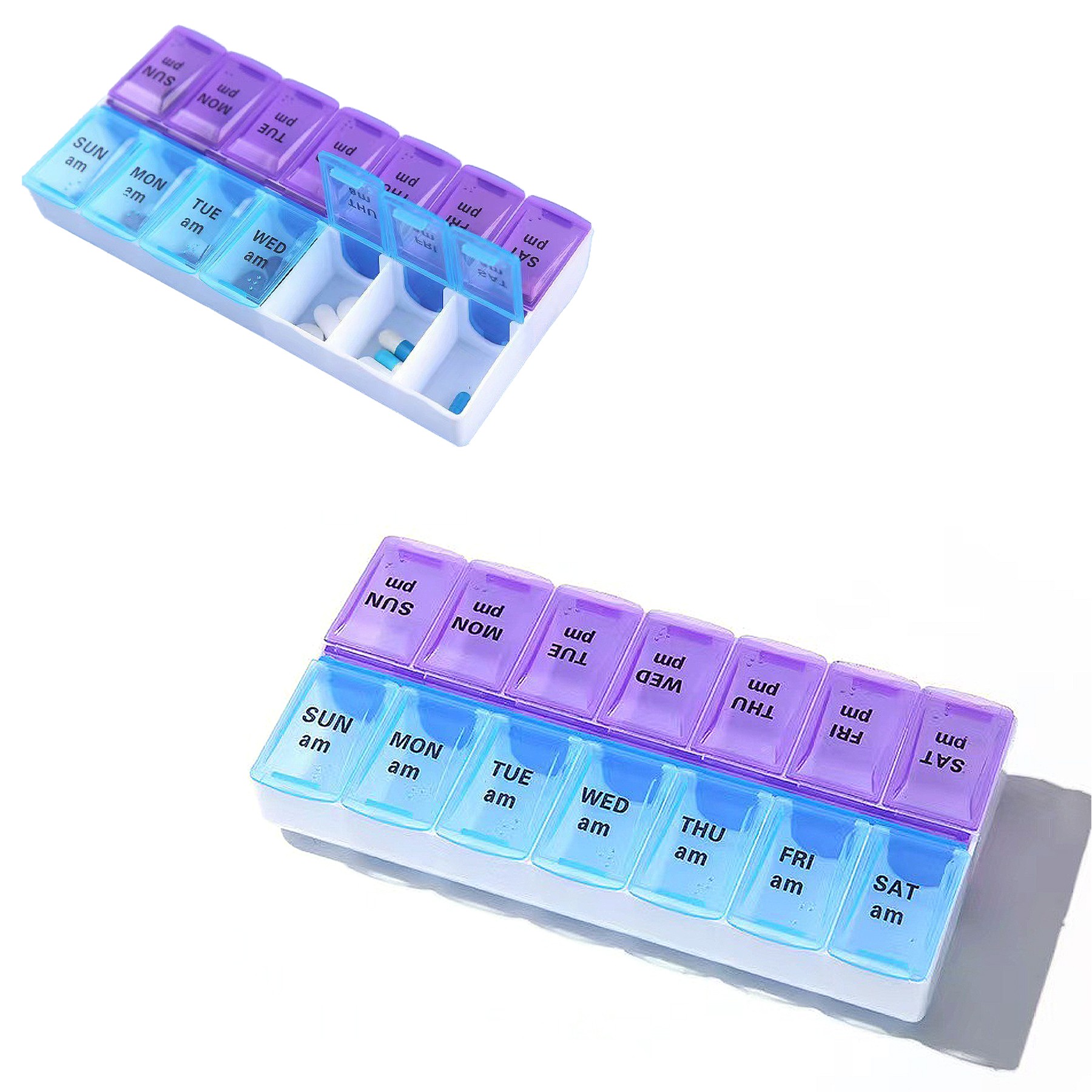 MOQ25 AM/PM 7 Days Pill Organizer Box 1