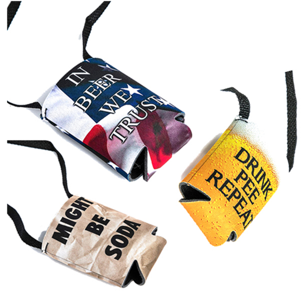 Neoprene Lanyard Can Coolie w/Strap, custom koozie with logo imprint 5