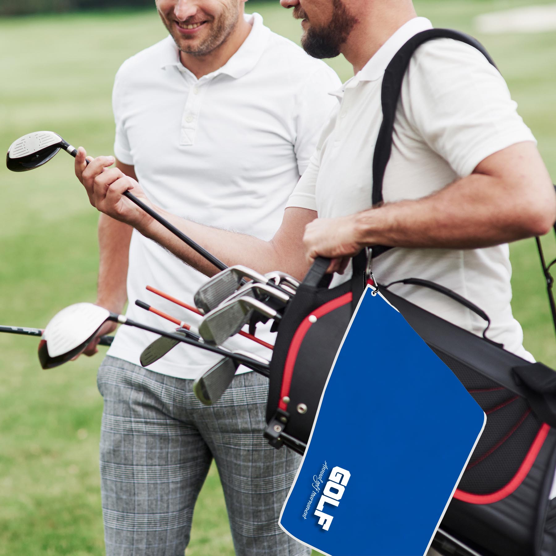 Free Shipping Full Color 200gsm Seude Microfiber Golf Towel 18