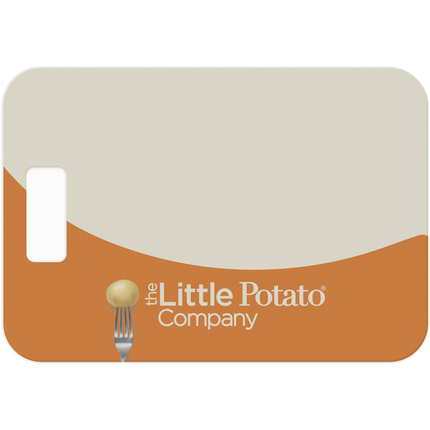 Flexible Cutting Board on FDA .045 clear plastic, with cut-out handle (7.625" x 11") Full Colour