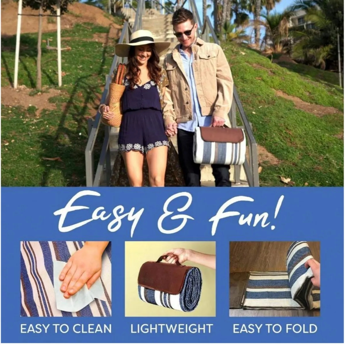 200x200cm Portable Waterproof Picnic Blanket 3