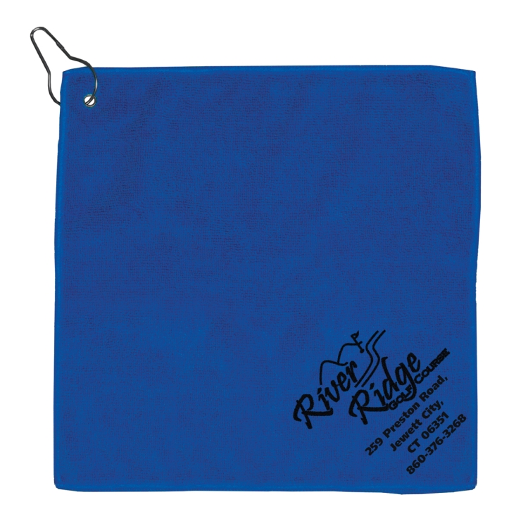 "THE WEDGE" Recycled RPET 300 GSM Heavy Duty Golf Towel - 12" W x 12" H 5