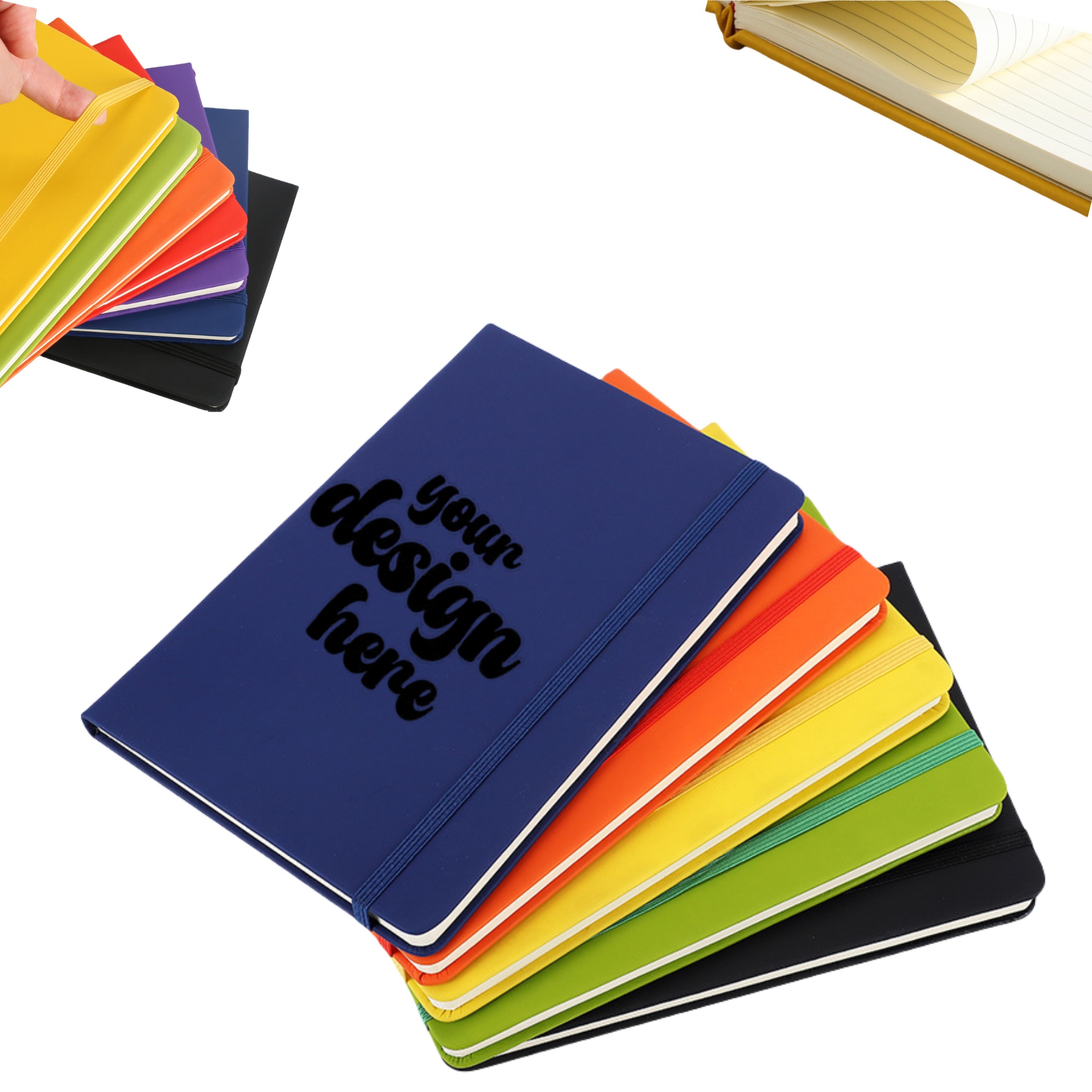 Pu Elastic Band Office Business Notebook 3