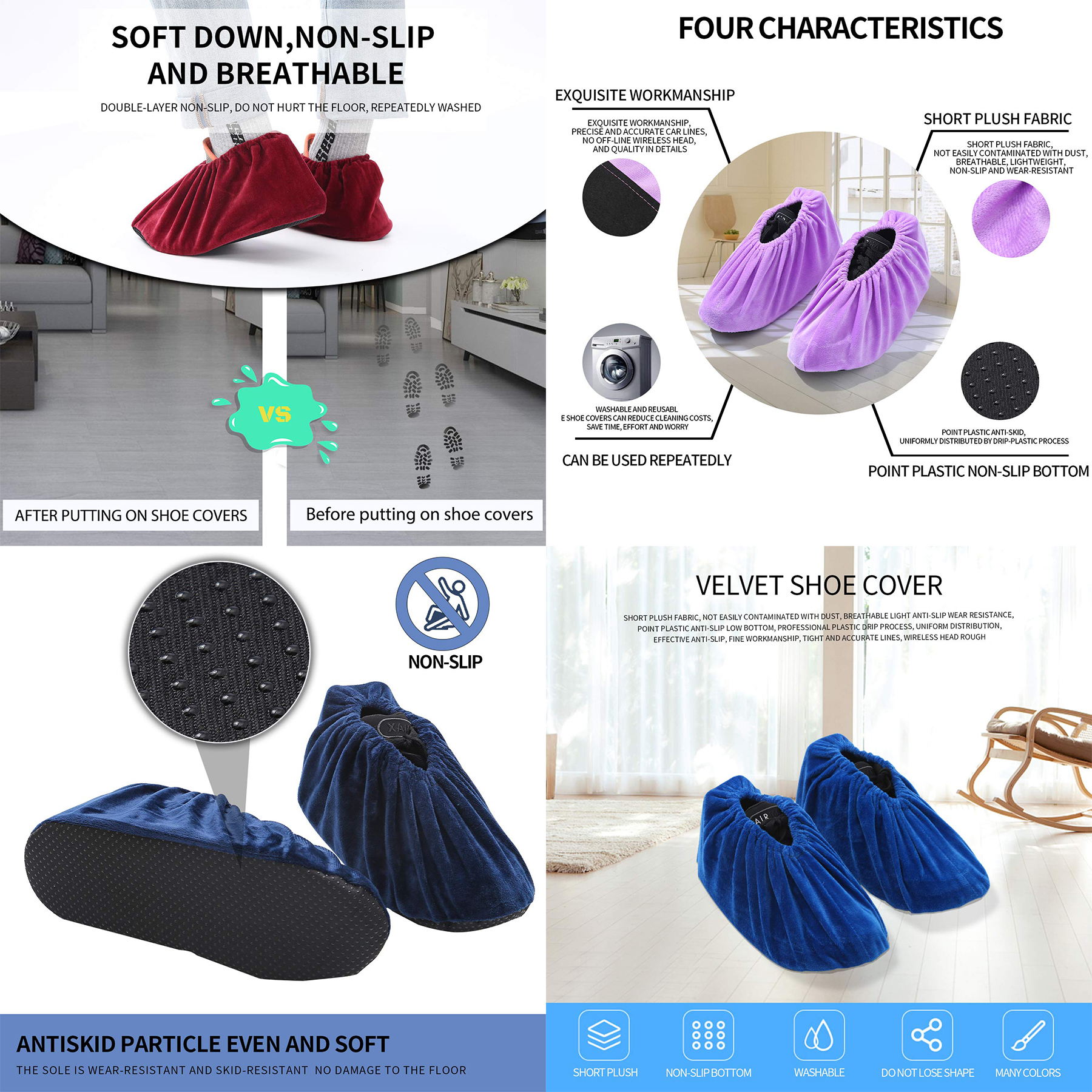 Reusable Non Slip Shoe Covers 2
