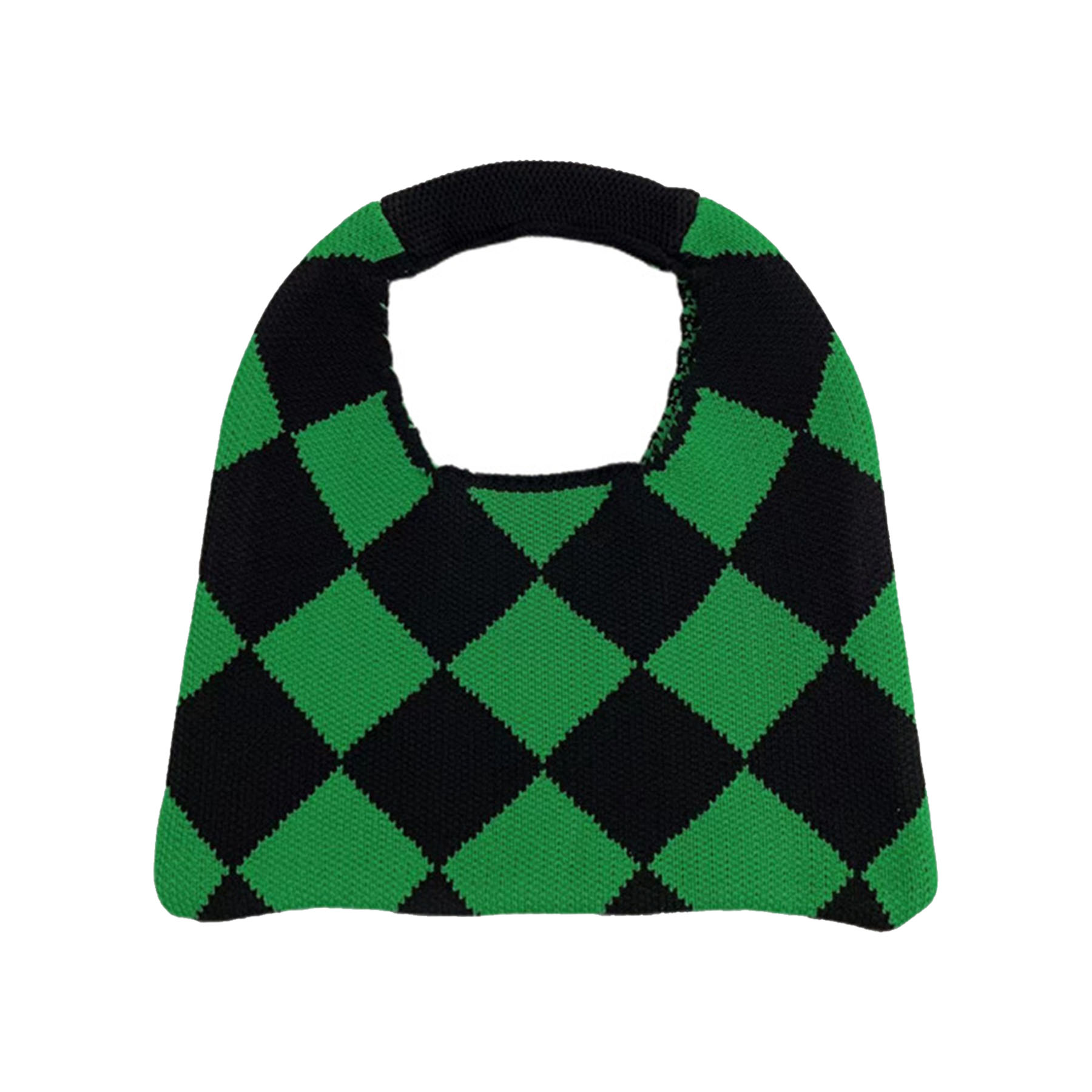 Polyester checked knit tote bag, custom tote bag with logo imprint 4