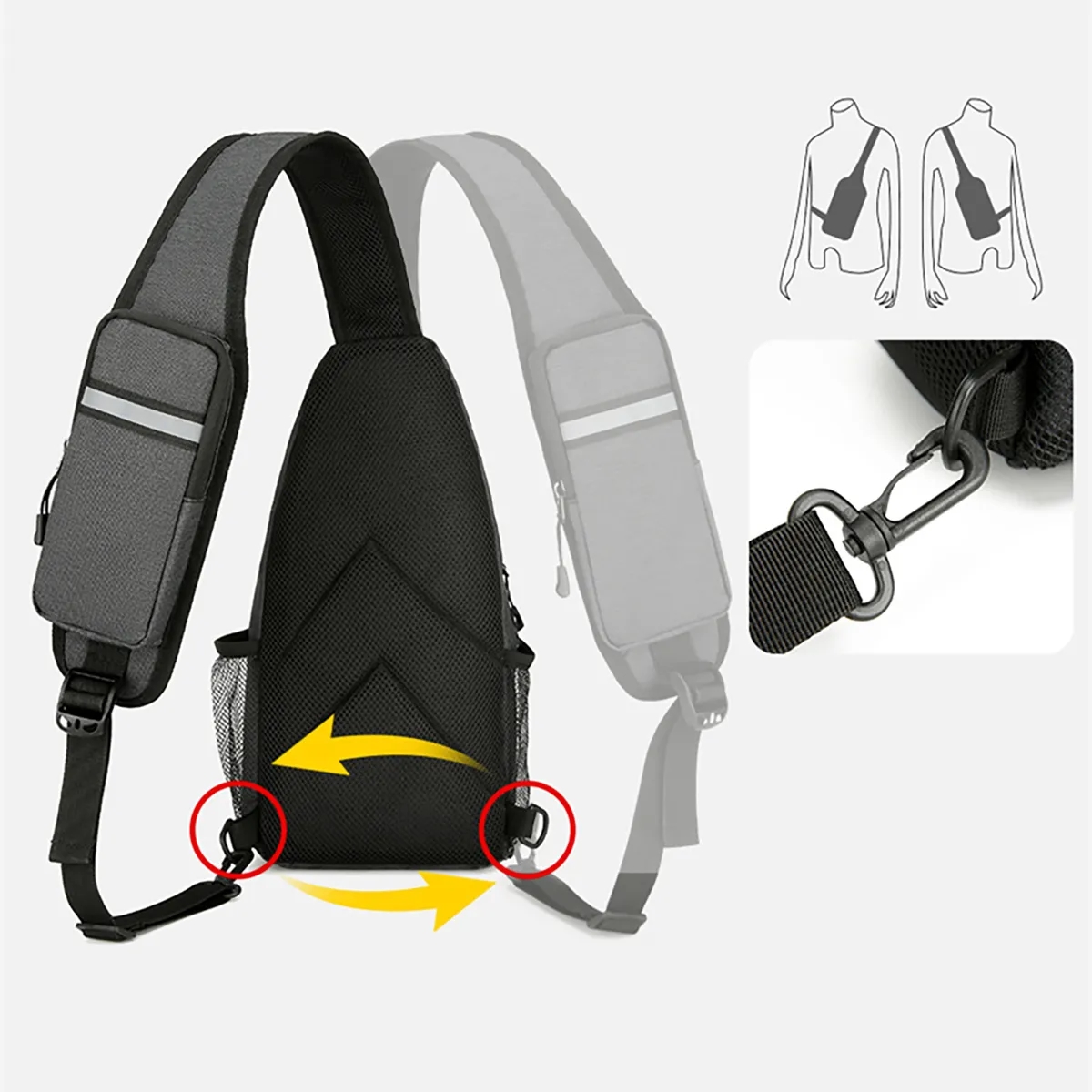 In Stock Crossbody Sling Bag Travel Hiking Chest Bag 8