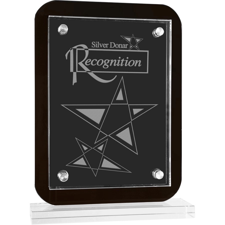 Black Floating Glass Standup Plaque (7 1/2" x 10") 5
