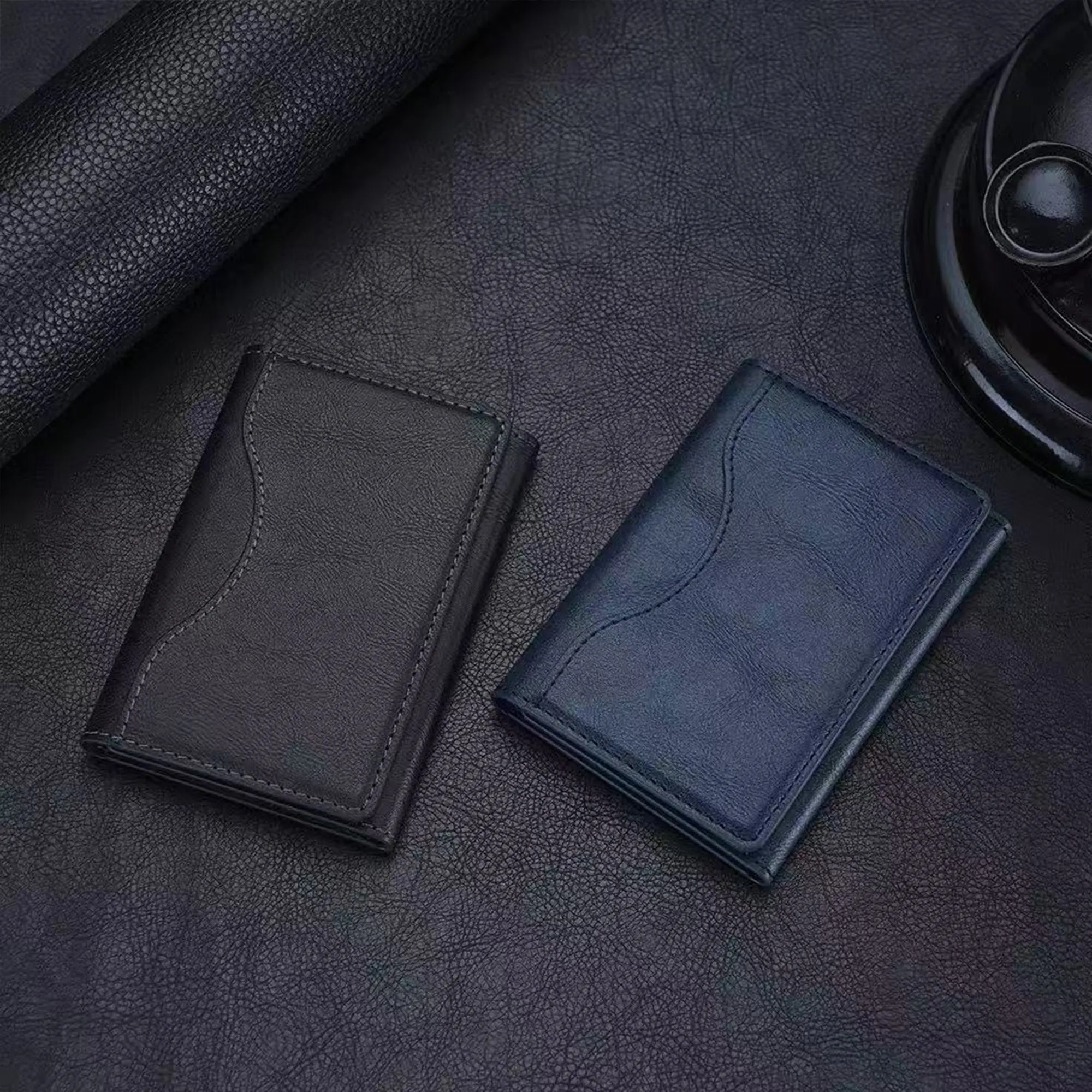 Triple Fold Magnetic Leather Card Holder 7