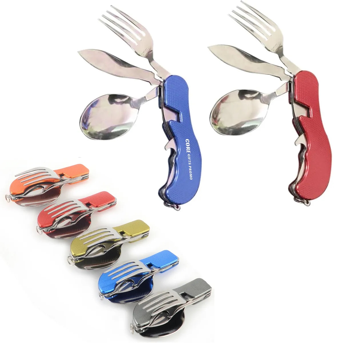 4 in 1 Camping Utensils Portable Stainless Steel Tableware 3