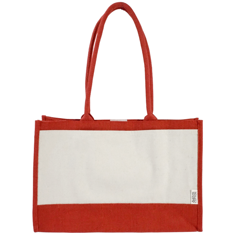Seattle Recycled Cotton Front Pocket Jute Shopper Tote 13