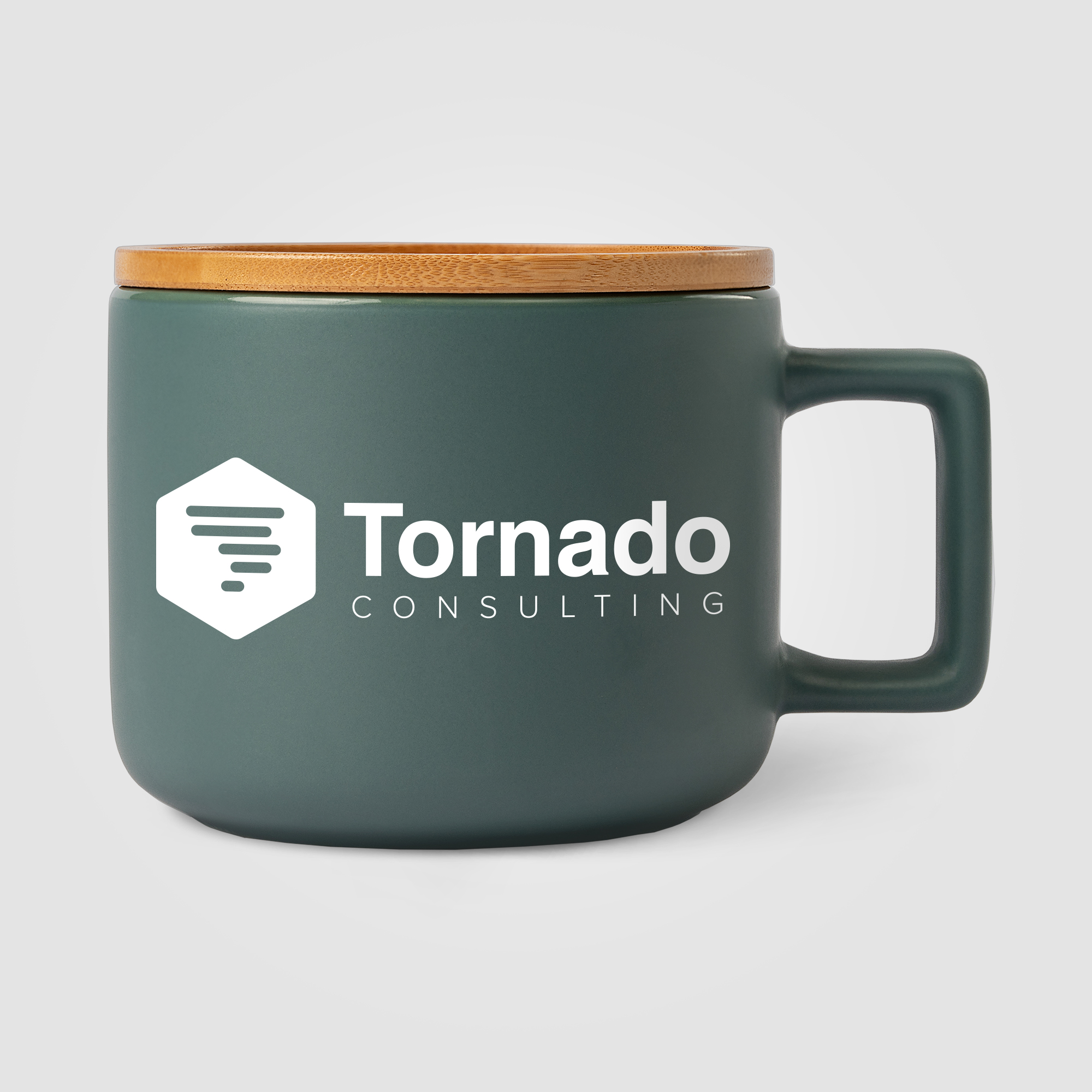 Café Virtuoso -  12 oz. Ceramic Mug with Bamboo Lid