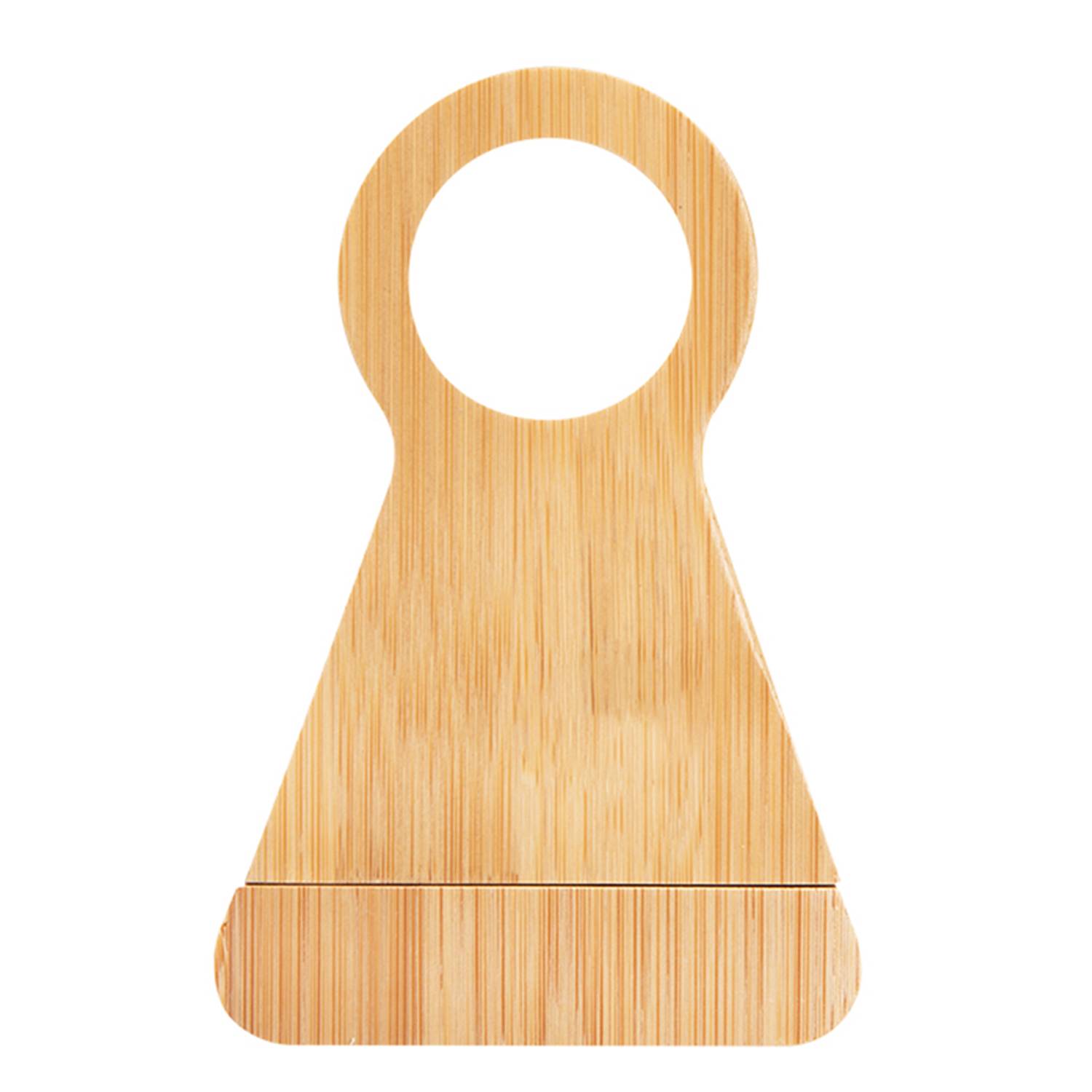 2 in 1 Bamboo Triangle Wine Stand w/ Corkscrew 2
