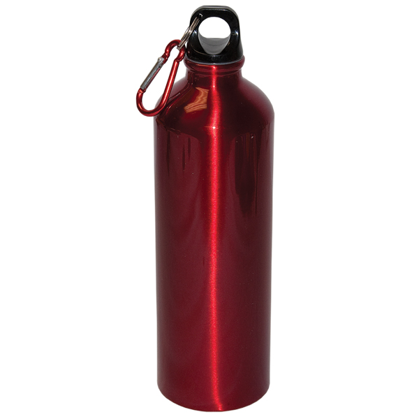 750 Ml (25 Fl. Oz.) Aluminum Water Bottle With Carabiner, custom water bottle with logo imprint 1